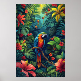 Amazone Flora & Fauna: Levendige Tegel Poster