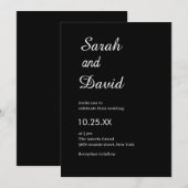 Amazone Font Neutraal chic zwart-wit bruiloft Kaart (Voorkant / Achterkant)