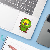 amazone met Oranje vleugels Sticker (Laptop met iPhone)