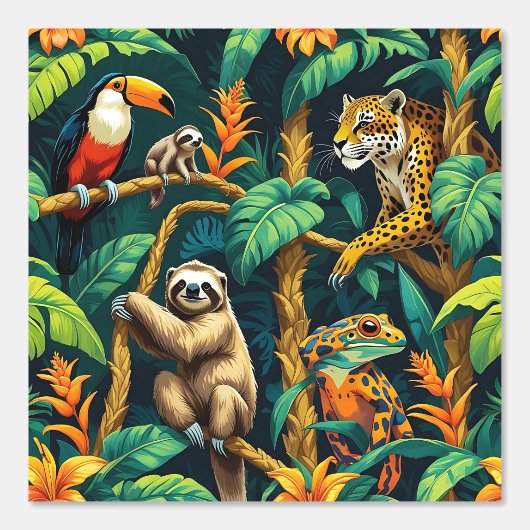 Amazone-regenwoudwezens pellen en plakken behang (Voorkant)