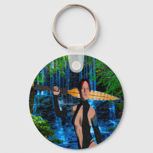Amazone vrouw sleutelhanger