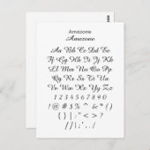 Amazone - Zazzle-lettertypemonsteringsblad Briefkaart (Voorkant / Achterkant)