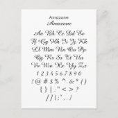 Amazone - Zazzle-lettertypemonsteringsblad Briefkaart (Voorkant)