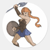 Amazonen en krijgers ronde sticker (Voorkant)