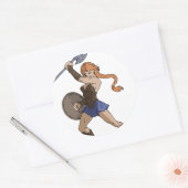 Amazonen en krijgers ronde sticker (Envelop)