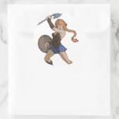 Amazonen en krijgers ronde sticker (Tas)