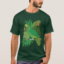 Amazonepapegaai met blad achtergrond