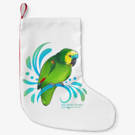 Amazonepapegaai met blauwe voorkant kleine kerstsok