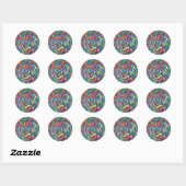 Amazonia-Hand Painted Abstract Art Ronde Sticker (Vel)