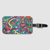 Amazonia-handgeschilderde Abstracte kunst Bagagelabel (Voorkant (horizontaal))