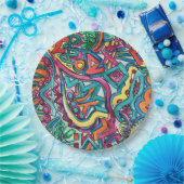 Amazonia-handgeschilderde Abstracte kunst Papieren Bordje (Feest)