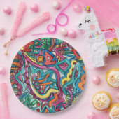 Amazonia-handgeschilderde Abstracte kunst Papieren Bordje (Feest)