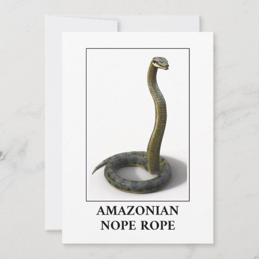 Amazonian Nope Rope - Anaconda Snake Danger Kaart (Voorkant)