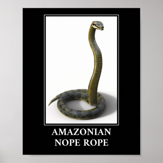 Amazonian Nope Rope - Anaconda Snake Danger Poster (Voorkant)