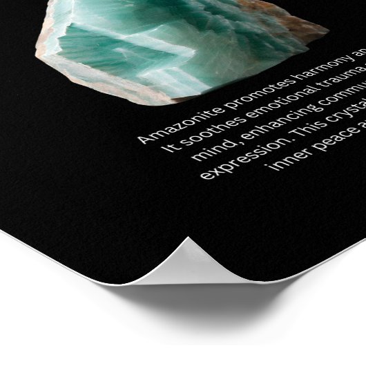 Amazoniet Crystal Stone Betekenis Poster (Hoek)