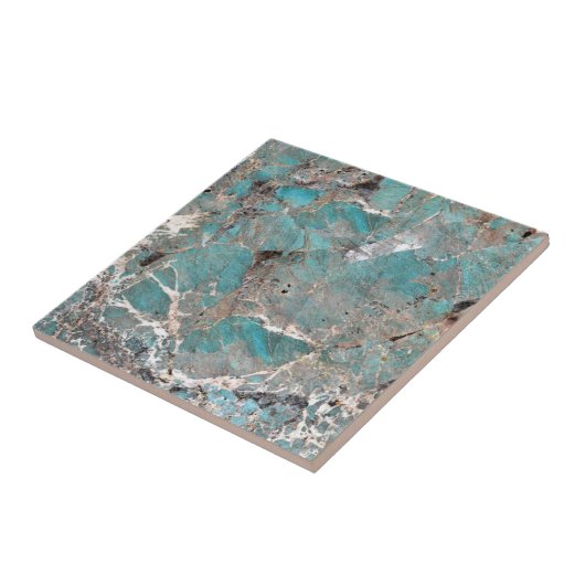 Amazoniet kwarts kristal edelsteen Print Tegeltje (Zijkant)