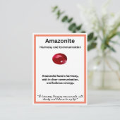 Amazonite Crystal stone betekenis kaart (Staand voorkant)