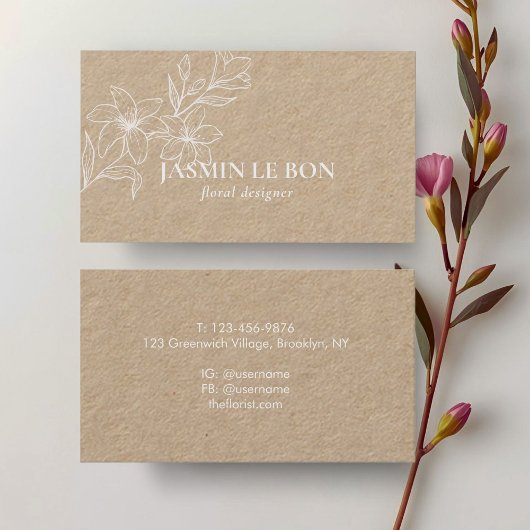 ambacht | Chic Minimal Floral Visitekaartje