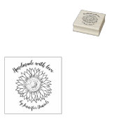 Ambacht Handgemaakt met liefde genaamd zonnebloem Rubberstempel (Gestempeld)