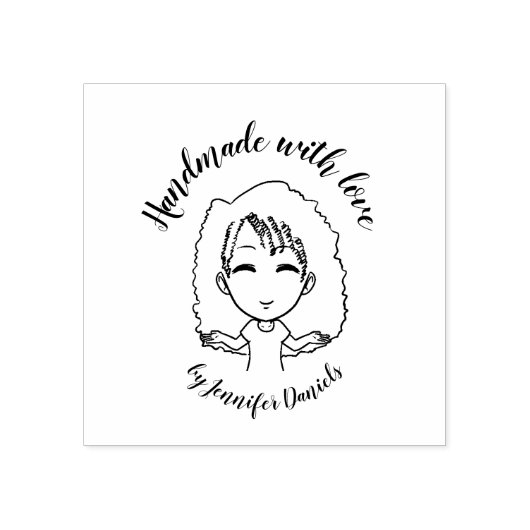 Ambacht Handgemaakt met liefde genoemd persoon nat Rubberstempel (Afrduk)