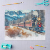 Ambacht met antieke waterverf Kersttrein  Tissuepapier (Craft)