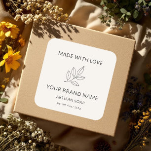 Ambachtelijk Ambachtelijk Minimalistisch Botanisch Vierkante Sticker