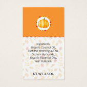 Ambachtelijk Bad & Lichaam Etiket Pompoen Kruid |  Visitekaartje (Achterkant)