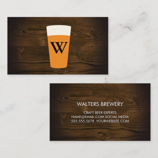 Ambachtelijk bier | Houtnerf Visitekaartje (Voorkant / Achterkant)