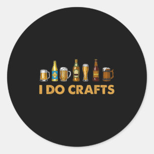 Ambachtelijk Bier Vintage I Do Crafts Thuis Brouwe Ronde Sticker