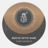 Ambachtelijk gemaakte koffiemengsel elegante etike ronde sticker (Voorkant)