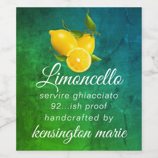 Ambachtelijk Limoncello Voor Een Groot Fles Etiket (Enkel label)