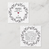 Ambachtelijk Met Liefde Gemaakte Hanglabels Met 2  Vierkante Visitekaartje (Voorkant / Achterkant)