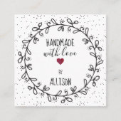 Ambachtelijk Met Liefde Gemaakte Hanglabels Met 2  Vierkante Visitekaartje (Voorkant)