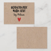 Ambachtelijk Met Liefde Kraft Klein Zakelijk Notitiekaartje (Voorkant / Achterkant)