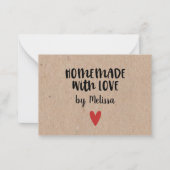 Ambachtelijk Met Liefde Kraft Klein Zakelijk Notitiekaartje (Voorkant)