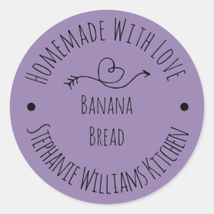Ambachtelijk met Liefde Lavendel   Bakkerijproduct Ronde Sticker