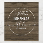 Ambachtelijk met liefde rustiek wijn etiket (Enkel label)