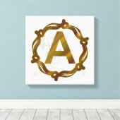 Ambachtelijk Monogram A Opgespannen Canvasprint Canvas Afdruk (Insitu (Houten vloer))