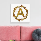 Ambachtelijk Monogram A Opgespannen Canvasprint Canvas Afdruk (Insitu (Woonkamer))