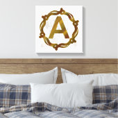 Ambachtelijk Monogram A Opgespannen Canvasprint Canvas Afdruk (Insitu (Slaapkamer))