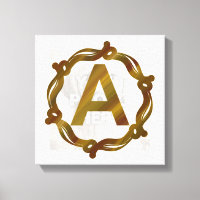 Ambachtelijk Monogram A Opgespannen Canvasprint
