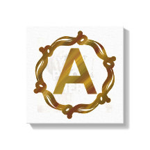 Ambachtelijk Monogram A Opgespannen Canvasprint