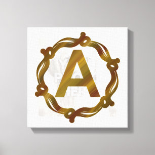 Ambachtelijk Monogram A Opgespannen Canvasprint Canvas Afdruk