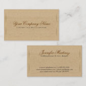 ambachtelijk papier met gouden rand visitekaartje (Voorkant / Achterkant)
