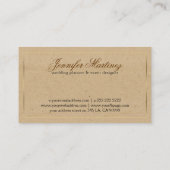 ambachtelijk papier met gouden rand visitekaartje (Achterkant)