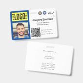 Ambachtelijk Pasje QR Code Blauwe Badge (Voor- en achterkant)