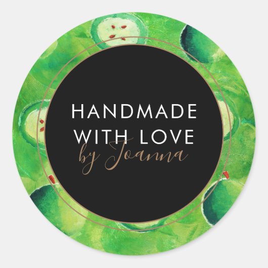 Ambachtelijk Product Bedrijfsappel Fruitlabel Ronde Sticker (Voorkant)