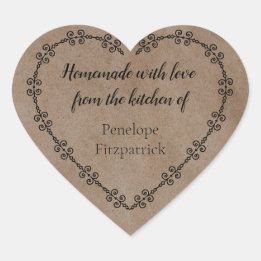 Ambachtelijk Thuisgemaakt met Liefde vanuit Uw Keu Hart Sticker