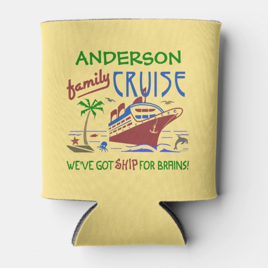 Ambachtelijke actie Funny Ship | Aangepaste naam Blikjeskoeler (Voorkant)