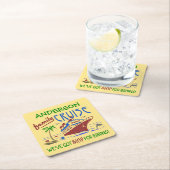 Ambachtelijke actie Funny Ship | Aangepaste naam Kartonnen Onderzetters (Insitu)